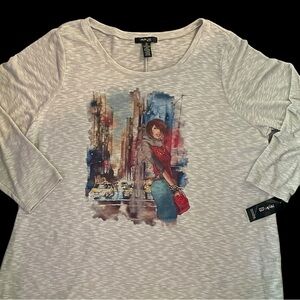 Style & Co‎ women’s 3X fashionista studded rhinestone detailed lace back tunic